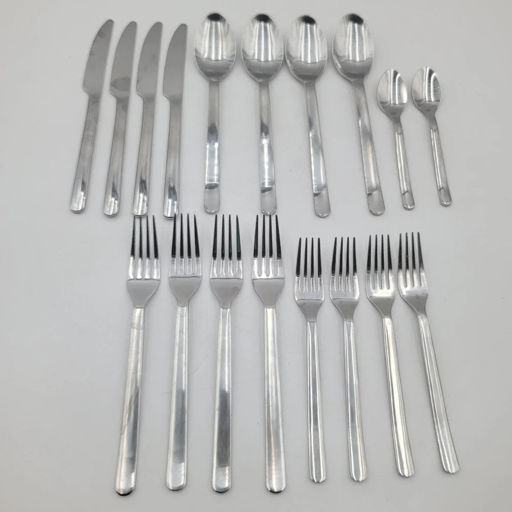 18pc IKEA Gamman  Flatware Set Stainless Steel Silverware Knives Forks Spoons
